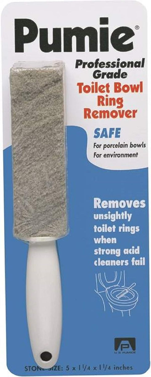 PUMIE Toilet Bowl Ring Remover TBR-6, Pumice Stone with Handle, Removes Toilet Rings and Stains, Safe for Porcelain,