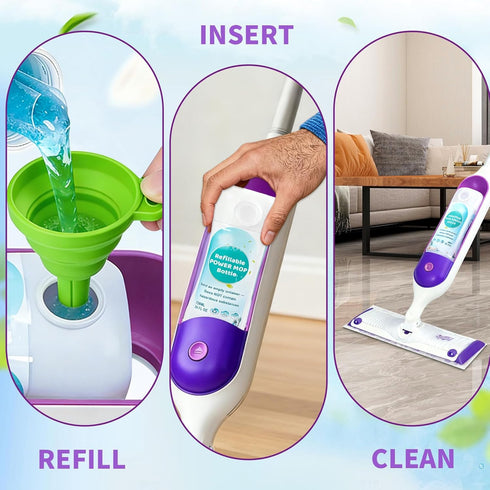 Mop,24 FL.OZ 1 5 PowerMop Refillable Bottle for Swiffer PowerMop Leak-Proof Reusable Floor Cleaner Container Bottle