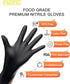 PACIFIC PPE Black Nitrile Disposable Gloves, 6 Mil, Food-Safe, Cooking & Cleaning, Powder-Free, Heavy-Duty, Textured Fingertips, 100 Count, Large
