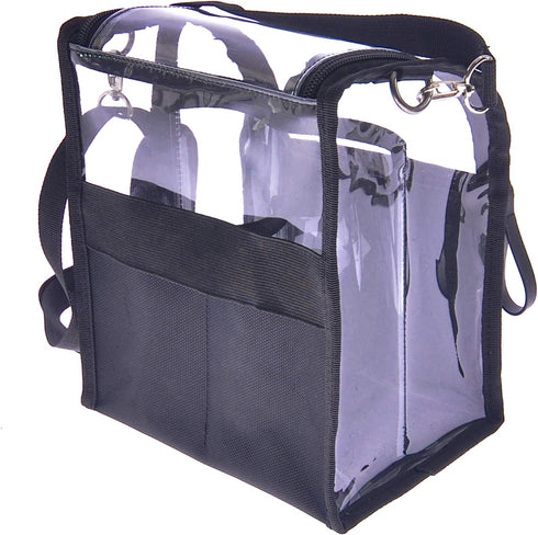 Trave Medium Makeup Brush Buddy - Cosmetic Kits Storage Organizer Bag with 4 Dividers & Shoulder Straps