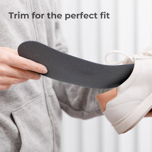Runee Memory Foam Comfort Insole, Help Against Plantar Fasciitis, Cushioning Support, Black, Small
