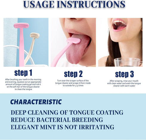 6 Pack Tongue Scraper, Plastic Tongue Cleaner Brush for Adults, Tongue Scrubber for Better Breath Dental Care Supplies