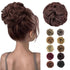 MORICA Messy Hair Bun Hair Scrunchies Extension - Curly Wavy Synthetic Chignon Hairpieces for Women (33# Dark Auburn)