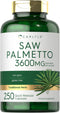 Carlyle Saw Palmetto Extract, 3600mg, 250 Capsules, Non-GMO Gluten Free Formula from Saw Palmetto Berries