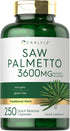 Carlyle Saw Palmetto Extract, 3600mg, 250 Capsules, Non-GMO Gluten Free Formula from Saw Palmetto Berries