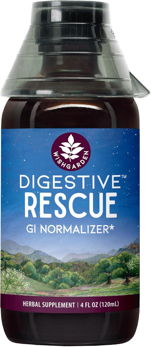 WishGarden Herbs Digestive Rescue GI Normalizer - All-Natural Herbal & Organic Digestive Relief Tincture with