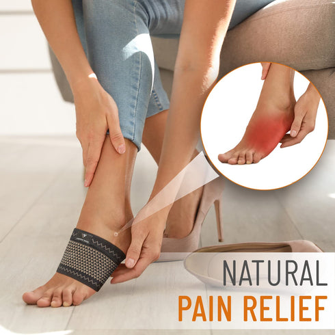 Copper Arch Support for Plantar Fasciitis, 2 Half Socks/Sleeve Compression Brace for Women and Men, Foot Care Aid