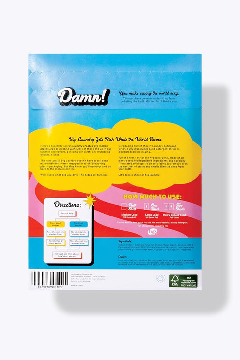 Shinesty Full of Sheet Eco-Laundry Detergent Strips, 30 Sheets, Hypoallergenic & Plastic Free, Boulder Breeze