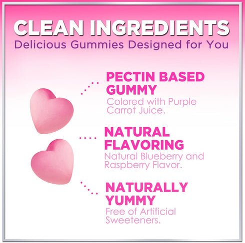 Hair Vitamins Gummy with Biotin 5000 mcg, Vitamin E & C for Hair Growth, 120 Gummies, Non-GMO