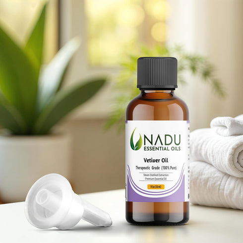 Nadu Essential Oils Sets Vetiver Essential Oil Steam Distilled from The vetiver Grass (Chrysopogon zizanioides)