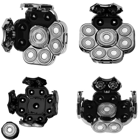 Magnetic Replacement Blades for Head Shaver - Head Shaver Replacement Heads (Silver)