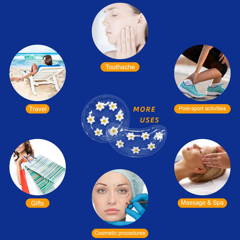 Gel Ice Pack Reusable Cooling Under Eye Pads, Hot Cold Treatment Pack for Redness and Pain Relief