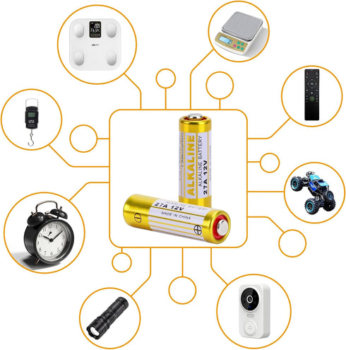 kunying A27 27A 12V (5-Pack) 27A Alkaline Battery - Long-Lasting for Garage Door Openers, Car Key Fobs, Remote Controls