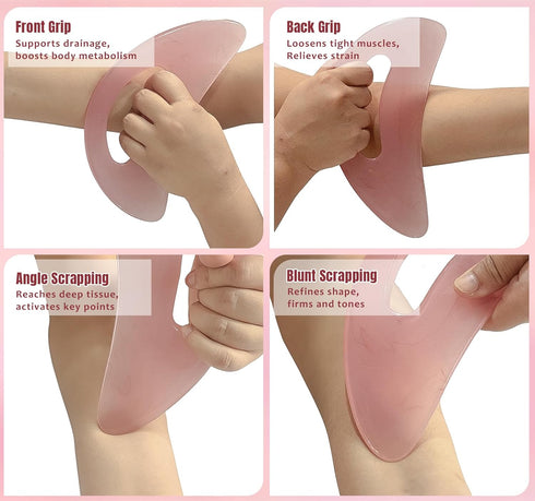 RAAFI Large Body Gua Sha Tool for Cellulite Removal, Lymphatic Drainage and Muscle Relaxation - Easy Grip Gua Sha Body