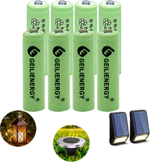 GEILIENERGY NiMH AA 600mAh 1.2V Rechargeable Batteries, 8 Pack for Solar Lights