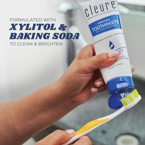 Cleure Cinnamon No Fluoride Toothpaste ¦ SLS Free, Mint Free, Xylitol for Fresh Breath & Whitening - 4oz Tube, Pack of 2