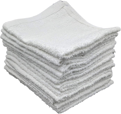 Marquis Mills 60 Pack - 12 in x 12 in White Cotton Ribbon Washcloths