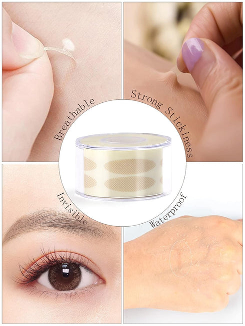 Lorvain 1800 Pieces Breathable Eyelid Tape, 3 Rolls Waterproof Invisible Eye Stickers for Big Eye Decoration