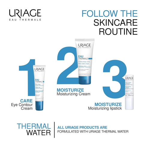 URIAGE Thermal Water Eye Contour Water Care 0.5 oz. | Deep Hydrating Moisturizer for Sensitive Skin, Reduces Dark