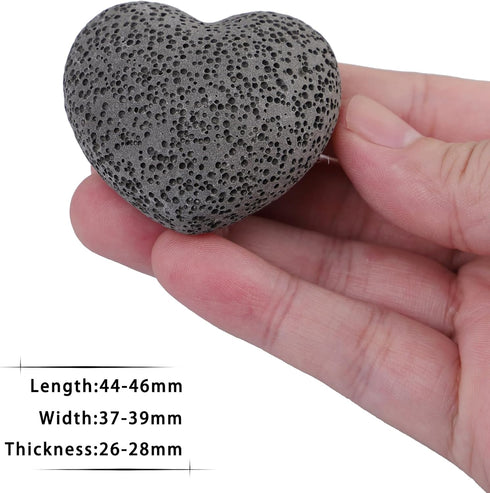 Set, 1.7 inch, Pack 5 SUNYIK Lava Rock Gemstone Puffy Heart, Natural Pocket Stone Figurine Decoration Aromatherapy