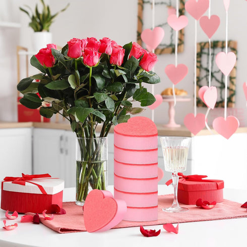 20 Pcs Pink Heart Dishes Sponge for Kitchen, Dual Sided Sponge and Scrubber for Household Cleaning Supplies.