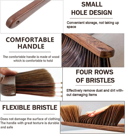 Hand Broom Brush for Dust Cleaning, Soft Couch Brush for Bed, Sofa, Fireplace, Car, and More