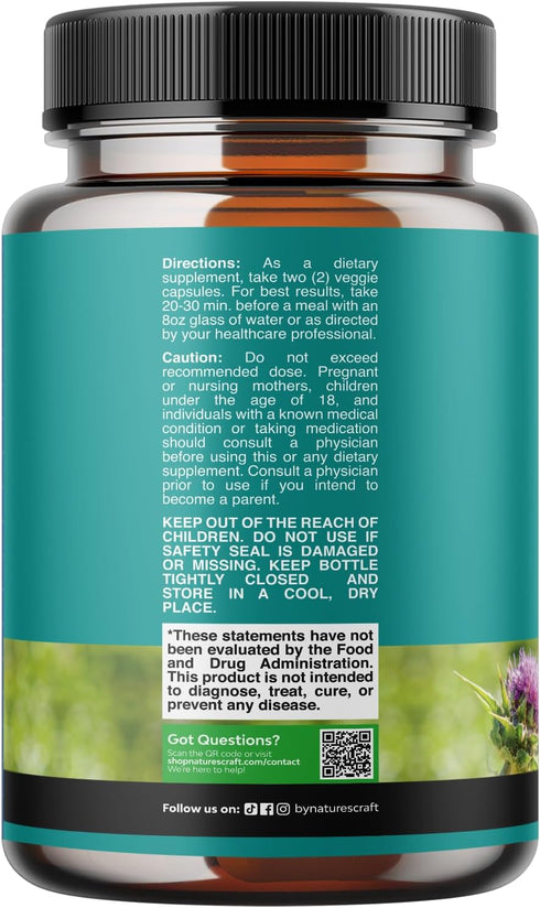 Immune 70 Count Liver Cleanse Detox & Repair - Milk Thistle Supplement for Digestion & Health - Ginger Root, Choline