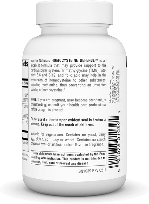 Homocysteine Defense - Source Naturals, 120 Tablets