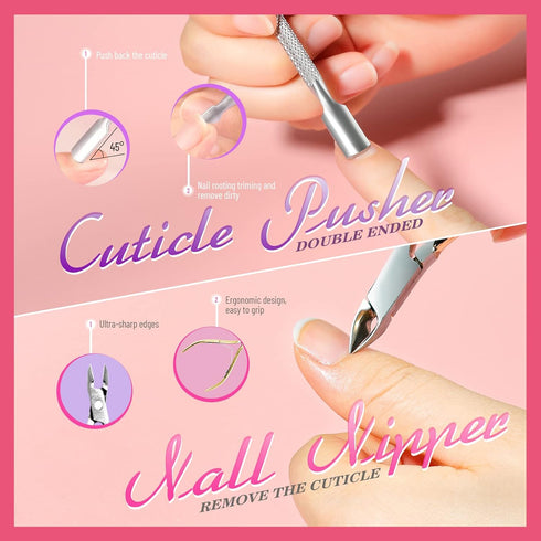 Teenitor Gel Polish Remover Kit, Nail Clips, Cuticle Nipper, Cuticle Pusher, Nail Care Cuticle Oil, Teenitor Nail Gel