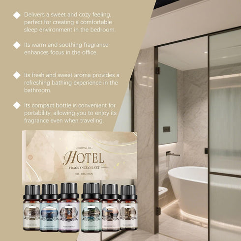 NebulaHouse Set 6scents Luxury Hotel Aromatherapy Essential Oil - for Home & Office, Natural Scented Oils