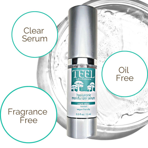 Teel Hyaluronic Moisturizer - Vitamin C Serum for Oily Skin with Hyaluronic Acid, Vitamin E, 0.5 fl oz