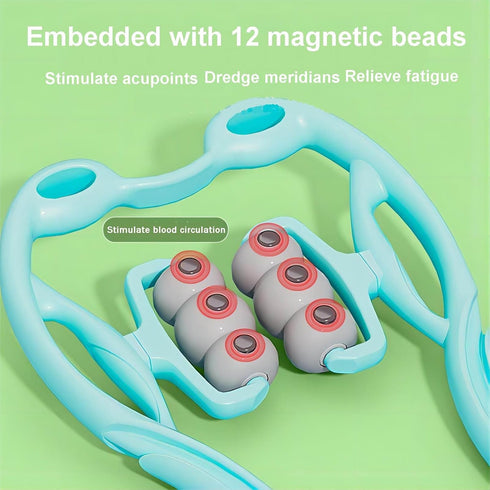 LEACHOI 6 12 Manual Cervical Neck Massager,With Wheels And Magnets, It Can Be Used To Massage The Cervical Spine, Waist