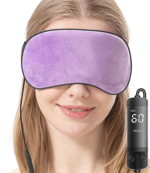 Aroma Season Heated Eye Mask - Warm Eye Compress for Dry Eyes with Graphene Heating Element and Lavender Pack