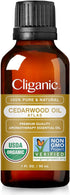Cliganic Organic Cedarwood Essential Oil - 100% Pure Natural Undiluted for Aromatherapy Diffuser