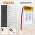 3.7V 300mAh 502035 Lipo Battery, Rechargeable Lithium Polymer Ion Battery Pack with PH2.0mm JST Connector