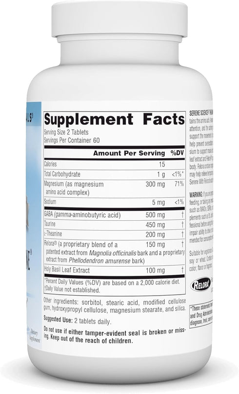 Source Naturals Theanine Serene with Relora, Calm Mind and Body, 120 Tablets