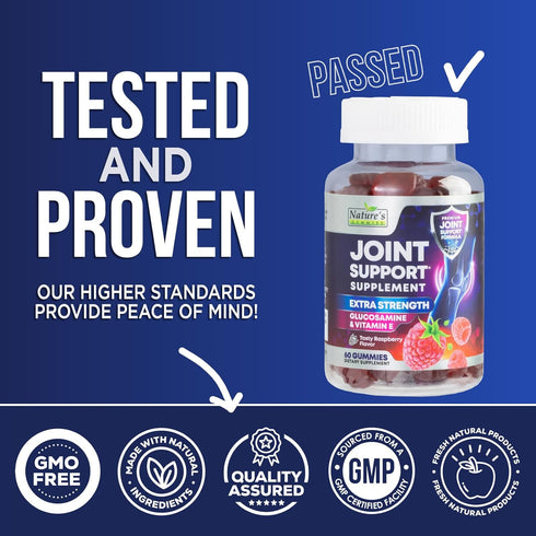 Joint Support Supplement - Extra Strength Glucosamine Gummy - 60 Gummies - Supports Joint Health & Flexibility