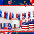 Locmeo 24 4th 8 4 10 Inch Pcs of July Patriotic Party Favor Bags with Handles Reusable Non Woven American Flag Goodie