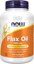 NOW Supplements Flax Oil, 1,000 mg, Organic Flax Oil, Cardiovascular Support*, 100 Softgels