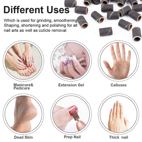 Rolybag Sanding Bands for Nail Drill, 240 grit with Storage Box, Includes 100 Superfine Grit Sand Bands