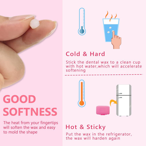 Orthodontic Wax for Braces, Safe Food Grade Dental Care Wax for Retainer Wearers (6 Pcs)