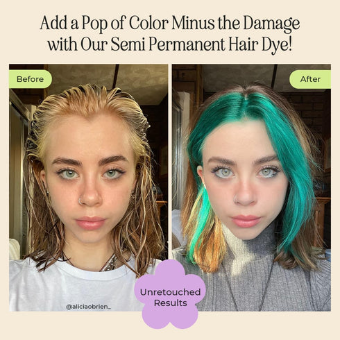 INH Semi Permanent Hair Color | Color Depositing Conditioner | Emerald Green Hair Dye, No Bleach & No Peroxide, 6oz