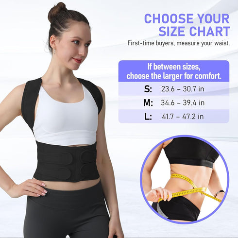 LuxuMach Posture Corrector for Women and Men, Back Brace with Full Back Support, Adjustable Shoulder Straightener