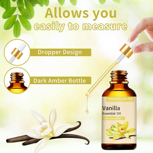 Vanilla Essential Oil - 3.38 oz, 100% Pure Aromatherapy Oil for Diffuser, Perfumes, Massage, Soap Making