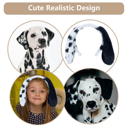 Animals Ears Headband - Realistic Dalmatian, Cat, Bunny, Dog Ears for Halloween Christmas Costume Makeup Party