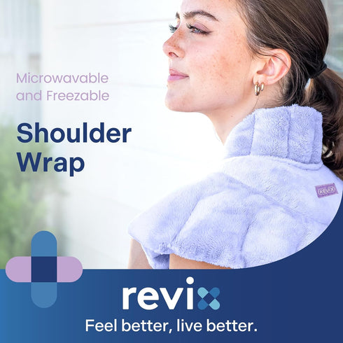REVIX Microwave Heating Pad for Neck, Shoulders, and Back Pain Relief, Weighted Microwavable Wrap