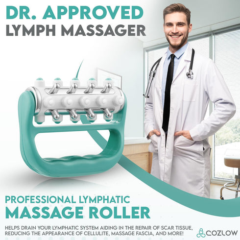 COZLOW MyoRelease Lymphatic Drainage Massager (Green), Handheld Massage Tool for Fascia Release