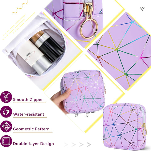 Likesing Period Bag for Tampon, Leather Sanitary Napkin Storage Bag for Girls Womens, Portable Sanitary Napkin Period