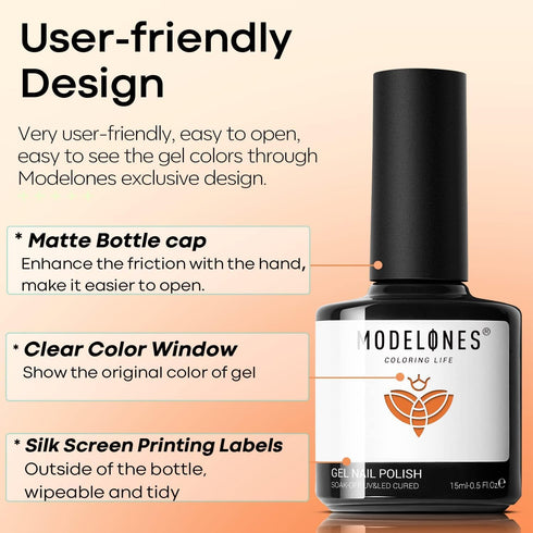 Modelones Fall Gel Nail Polish, 15 ML Bright Neon Yellow Orange Gel Polish, Soak OFF UV LED Nail Polish for Autumn