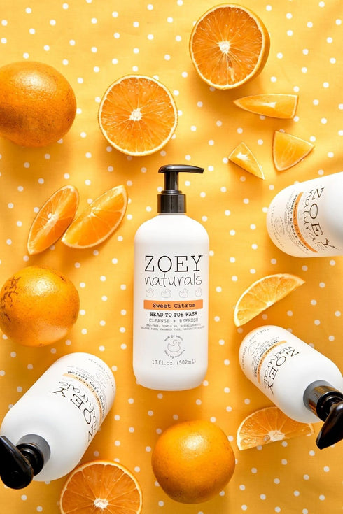 Zoey Naturals Sweet Citrus Baby Wash & Shampoo, Tear-Free, Paraben-Free, All Natural, Made in USA